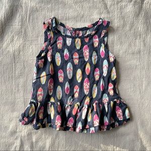 OSH KOSH surfboard peplum tank top
